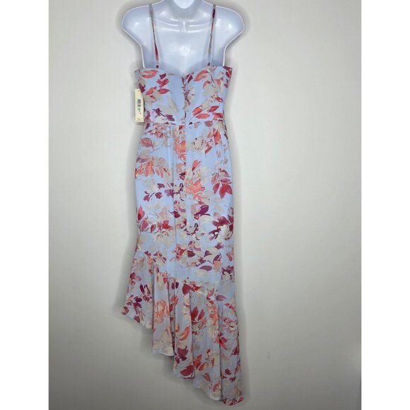 Eliza J Womens Blue Moon Floral Ruffled Asymmetrical Hem Dress Size 8 Fairycore - Picture 3 of 12